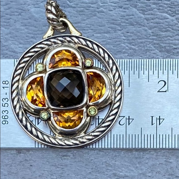 DAVID YURMAN 18k Sterling Half Moon Enhancer + DY 33” Sterling 18k Figaro Chain - Picture 12 of 16